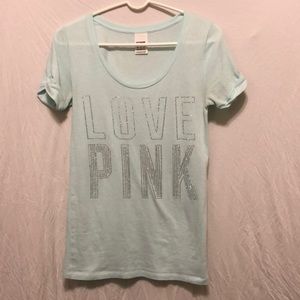 LIKE NEW Pink Victoria’s Secret Rhinestone T Shirt